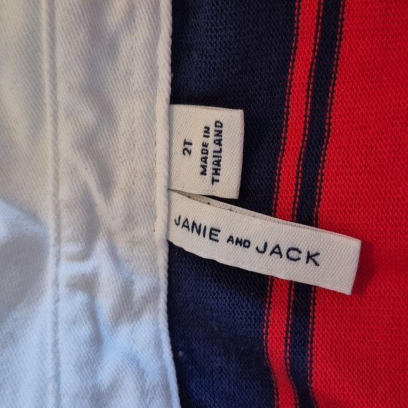 Janie and Jack boys 2T blue & red long sleeve polo shirt, white collar EUC - Picture 2 of 5